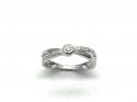 18ct Diamond Solitaire Crossover Ring