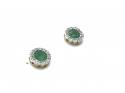 9ct emerald & diamond cluster stud earrings