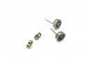 9ct emerald & diamond cluster stud earrings