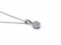 18ct White gold diamond cluster pendant & chain