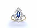 18ct Yellow Gold Sapphire & Diamond Marquise Ring