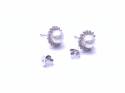 18ct Akoya Pearl & Diamond Cluster Earrings 0.64ct