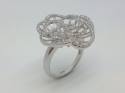 Silver CZ flower Ring Size M Rhodium Plated