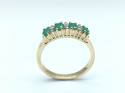 9ct Emerald and Diamond Eternity Ring 0.11ct