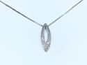 9ct Diamond Marquise Shaped Pendant & Chain