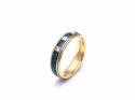18ct Yellow Gold Green Cerin & Diamond Ring 5mm