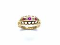 18ct Synthetic Ruby & Diamond Ring 1918