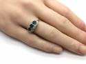 18ct Emerald & Diamond Cluster Ring 0.49ct