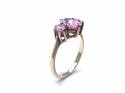 9ct Yellow Gold Pink CZ 3 Stone Ring