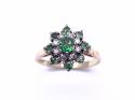 18ct Green Tourmaline & Diamond Ring