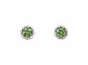 9ct Chrome Diopside & Diamond Earrings