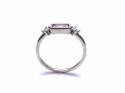 Silver Clear & Pink CZ 3 Stone Ring