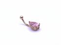 9ct Yellow Gold Pink CZ Belly Bar