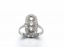18CT White Gold Art Deco Style Diamond Ring 0.88ct