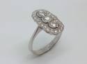 18CT White Gold Art Deco Style Diamond Ring 0.88ct