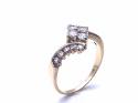 9ct Yellow Gold CZ Twist Cluster Ring