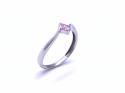 9ct White Gold Pink CZ Solitaire Ring