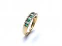 18ct Emerald & Diamond Eternity Ring 0.31ct