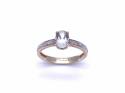 9ct Quartz Solitaire & Diamond Ring