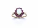 9ct Ruby & Opal Cluster Ring