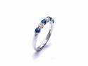 9ct White Gold Sapphire & Diamond 7 Stone Ring