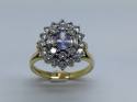 9ct Blue and White CZ Cluster ring
