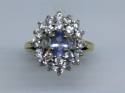 9ct Blue and White CZ Cluster ring