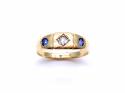 Sapphire & Diamond 3 Stone Ring