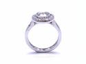 9ct White Gold CZ Halo Solitaire Ring