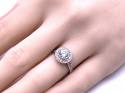 9ct White Gold CZ Halo Solitaire Ring