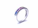 Silver CZ Rainbow Eternity Ring
