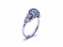 14ct Blue Zircon & Diamond Ring