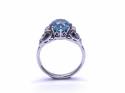 14ct Blue Zircon & Diamond Ring