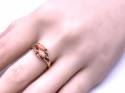 9ct Yellow Gold Coral 2 Stone Ring