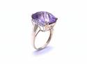 9ct Amethyst Solitaire & Diamond Ring