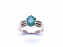 9ct Green CZ Solitaire Ring