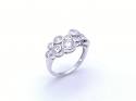 9ct White Gold CZ Cluster Ring