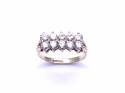 9ct CZ 2 Row Cluster Ring