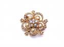 Pearl & Diamond Flower Brooch/Pendant