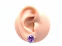 18ct Amethyst & Diamond Earrings