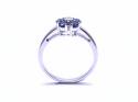 9ct White Gold Sapphire & Diamond Flower Ring