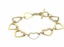 9ct Heart Bracelet with T Bar