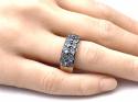 9ct Yellow Gold Blue Topaz Pave Ring