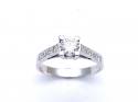 14ct White Gold CZ Solitaire Ring