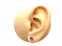 Silver Amethyst Stud Earrings 4mm