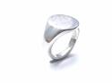 9ct White Gold Oval Signet Ring