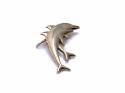 9ct Yellow Gold Double Dolphin Brooch