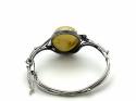 Silver Milky Amber Bangle 60mm