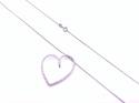 Diamond Heart Pendant & Chain 24 Inch