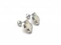 Silver Mother Of Pearl Clover Stud Earrings